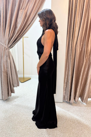 Misha The Cameron Satin Dress | Chocolate