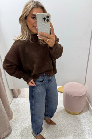 Chosen By Fifi & Annie The Oversized Knitted Sweater | Chocolate Marle