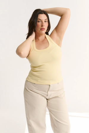 Primi Harmony Halter Neck Tank | Buttermilk || PRE_ORDER ETA 27/10/2026
