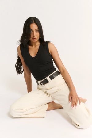Primi Stella V Neck Tank | Black || PRE_ORDER ETA 27/10/2026