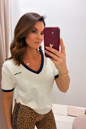The Upside Ellery V Neck Tee | Coconut