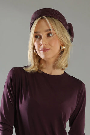 Morgan & Taylor Tara Racewear Pillbox Hat | Dark Cherry Red