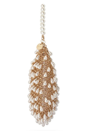 Olga Berg The Jaden Pearl Chainmail Bag | Champagne || Pre_ Order ETA 4/10/2026