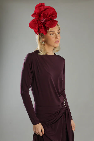 Morgan & Taylor Cindy Fascinator | Burgundy Red