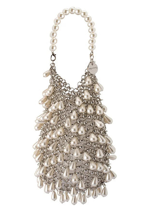 Olga Berg The Jaden Pearl Chainmail Bag | Silver || Pre_ Order ETA 4/10/2026