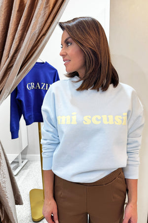 Araminta James Mi Scusi Sweatshirt | Washed Glacier