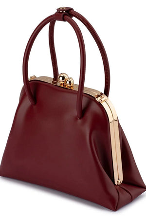 Olga Berg The Leandra Top Handle Bag | Burgandy || Pre_ Order ETA 4/10/2026