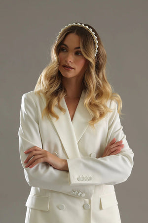 Morgan & Taylor Perla Headpiece | Pearl Gold