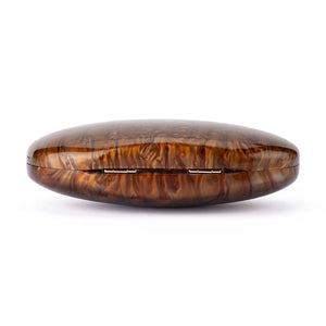 Olga Berg The Imelda Acrylic Clutch Bag | Chocolate || Pre_ Order ETA 4/10/2026