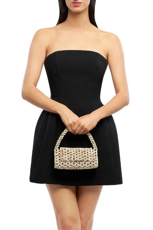 Olg Berg Amrita Bead Top Hande Bag | Natural || Pre_ Order ETA 4/10/2026