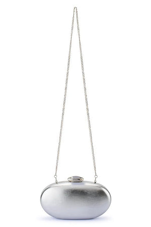 Olga Berg The Yuzu Oval Clutch | Silver || Pre_ Order ETA 4/10/2026
