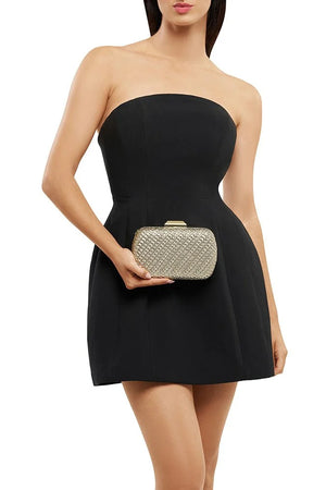 Olga Berg The Mali Textured Clutch | Gold || Pre_ Order ETA 4/10/2026