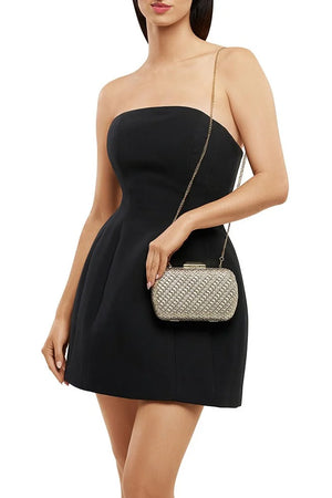 Olga Berg The Mali Textured Clutch | Gold || Pre_ Order ETA 4/10/2026