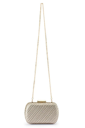 Olga Berg The Mali Textured Clutch | Gold || Pre_ Order ETA 4/10/2026