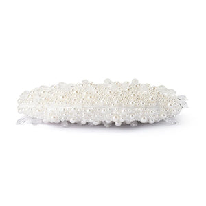 Olga Berg The Azzy Encrusted Curved Bag | Pearl || Pre_ Order ETA 4/10/2026