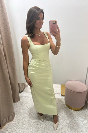Shona Joy Lani Structured Midi Dress | Pistachio
