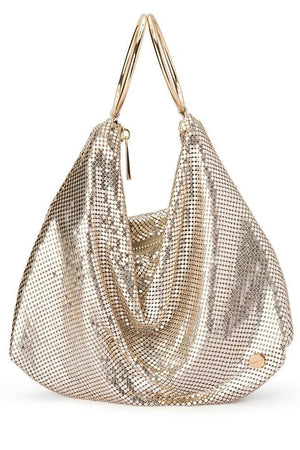 Olga Berg The Shar Mesh Convertible Bag | Gold || Pre_ Order ETA 4/10/2026