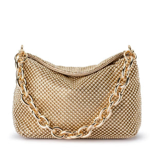 Olga Berg The Skylar Ball Mesh Bag | Gold || Pre_ Order ETA 4/10/2026