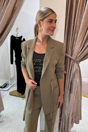 Shona Joy Irena Oversized Belted Blazer | Oak