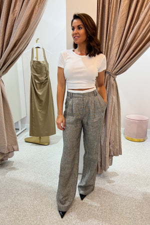 Shona Joy Elliot Double Waist Band Pant | Concrete