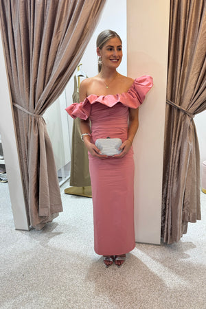 Shona Joy Campbell Ruffle Draped Maxi Dress | Bubblegum