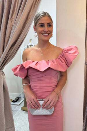 Shona Joy Campbell Ruffle Draped Maxi Dress | Bubblegum