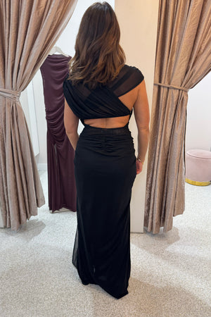 Bec + Bridge Leia Drape Maxi Dress | Black