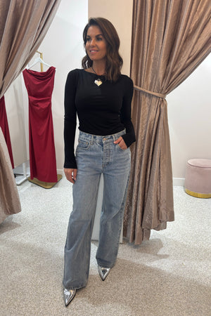 Ownley Jane Jersey Top | Black