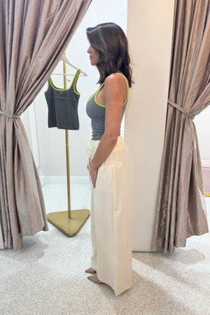 Bec + Bridge Lana Square Neck Tank | Grey Marle / Lime