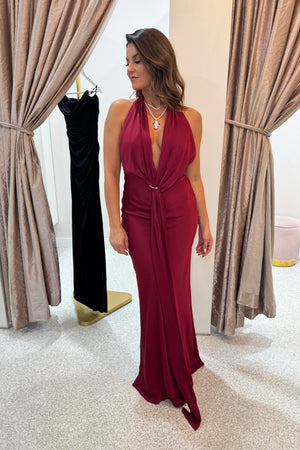 Misha The Donna Satin Dress | Jester Red