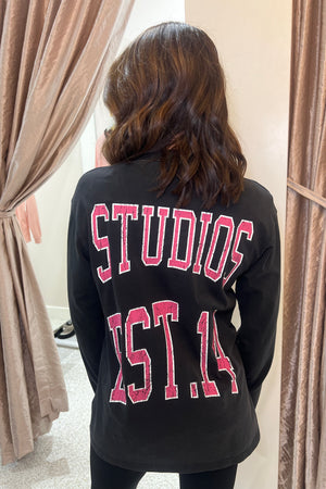 Ena Pelly Pink Kara Long Sleeve Tee | Vintage Black