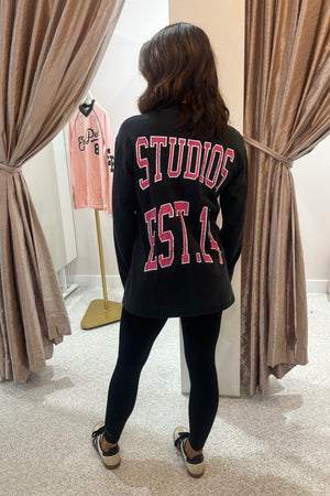 Ena Pelly Pink Kara Long Sleeve Tee | Vintage Black