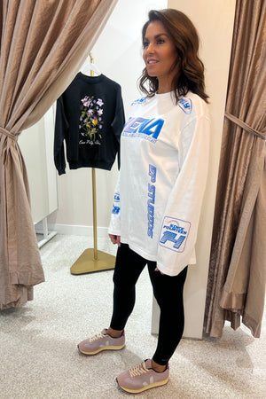 Ena Pelly Moto Long Sleeve Tee | Vintage White