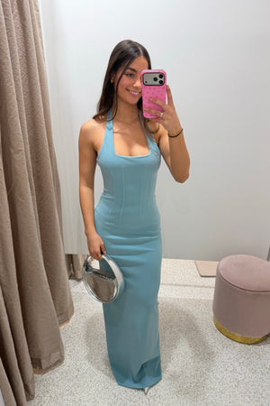 Bec + Bridge Athena Halter Maxi Dress | Blue Reef