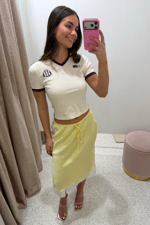 Bec + Bridge Solara Tee | Ivory / Plum