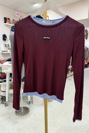 Ena Pelly Blair Long Sleeve Top | Deep Cerry Red