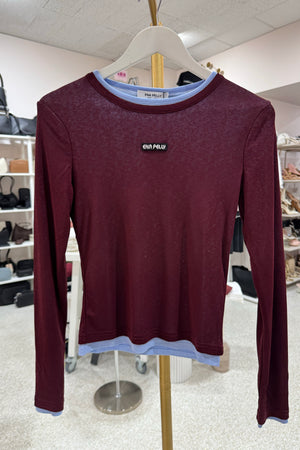 Ena Pelly Blair Long Sleeve Top | Deep Cerry Red