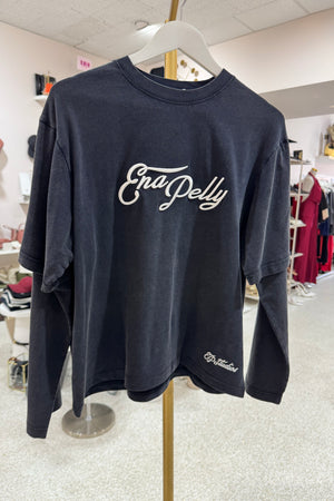 Ena Pelly Mock Layer Long Sleeve Tee | Vintage Black