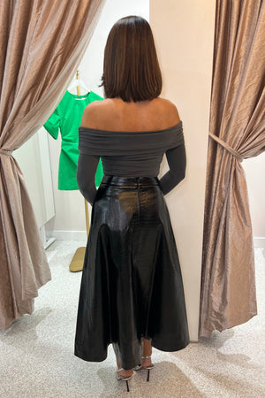 Ownley Else Jersey Top | Charcoal