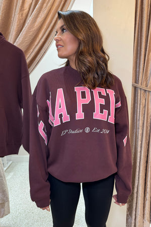 Ena Pelly Mila Oversized Sweater | Deep Cherry