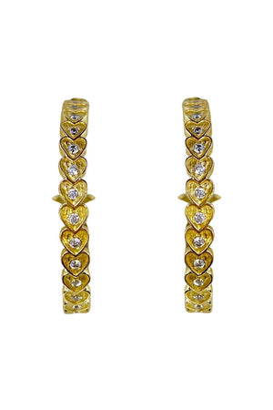 Mountain & Moon Amber Hoops | Gold & Crystal