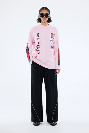 Ena Pelly Street Signs Long Sleeve Tee | Pink