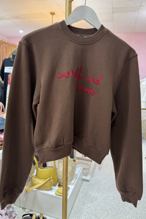 C&M Camilla & Marc Maren Crop Emb Tracksuit Top | Chocolate