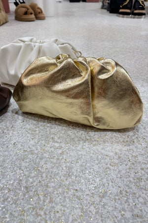 Billini Kyla Clutch Bag | Gold Metallic Crinkle