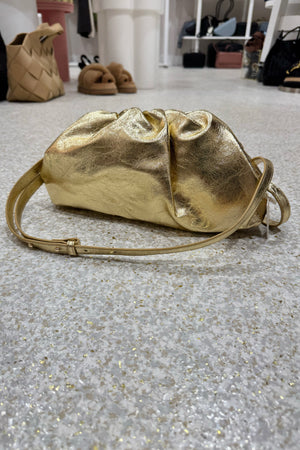 Billini Kyla Clutch Bag | Gold Metallic Crinkle