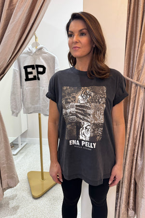 Ena Pelly Mixed Animal Tee | Vintage Black