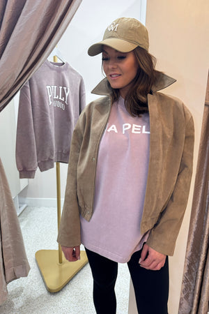 Ena Pelly Ana Suede Bomber Jacekt | Toffee