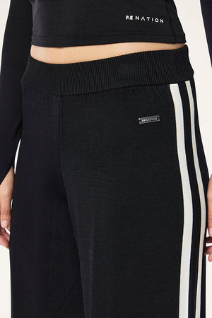 P.E Nation Retreat Knit Pant | Black / Whisper White