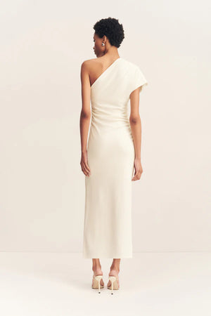Shona Joy Beau Asymmetrical Midi Dress | Ivory