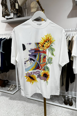 Ena Pelly Sunflower Warp Tee | Vintage White